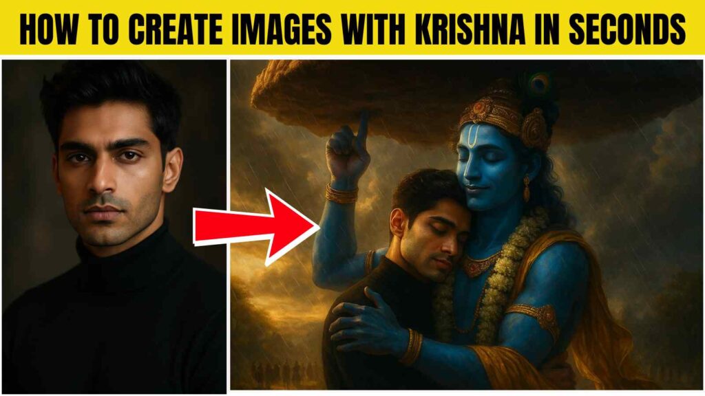 Portrait with Lord Krishna