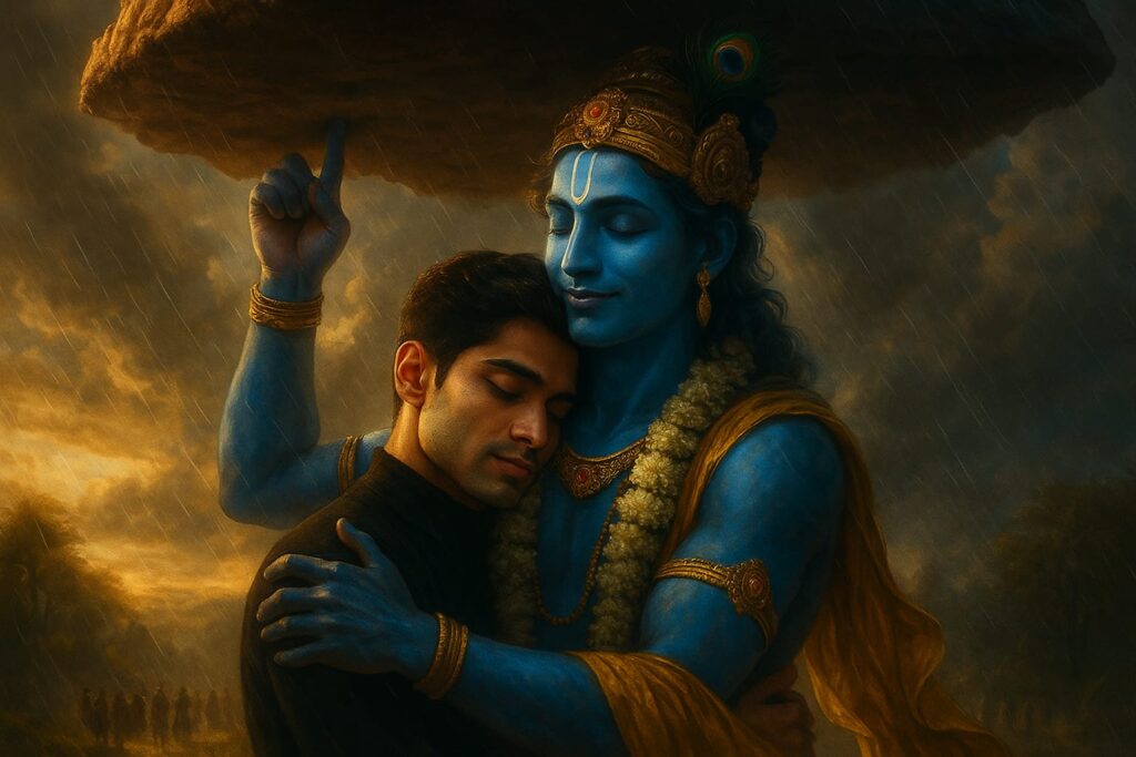 Portrait with Lord Krishna